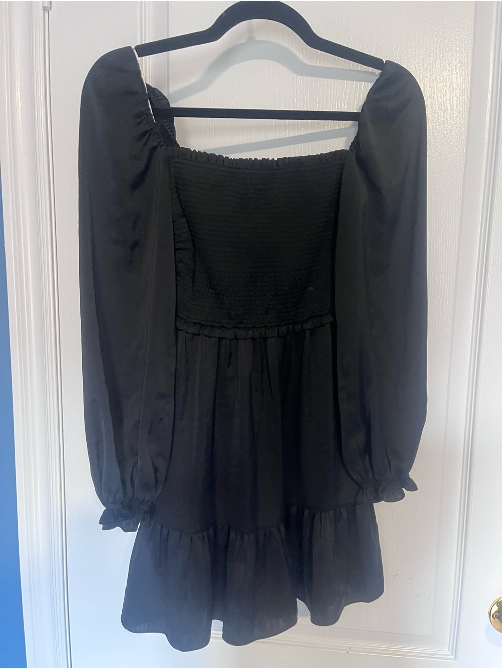 Wilfred Black Smocked Bodice Long Puff Sleeve Kids Dress
